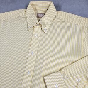 Gitman Brothers Shirt Mens 15.5 /32 Striped Button Down Yellow Long Sleeve USA